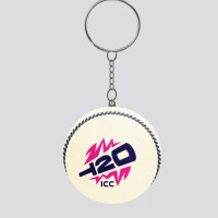 ICC Men's T20 WC-24 Logo Printed Wooden Keychain - (Pack of 1)