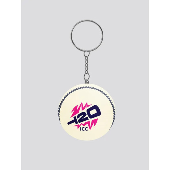 ICC Men's T20 WC-24 Logo Printed Wooden Keychain - (Pack of 1)