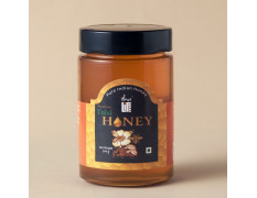 Isha life Tulsi Honey (500gm). Processed and filtered. Honey mixed with Tulsi extracts. High in medicinal value. Suggested for cold related symptoms. Good for Immunity