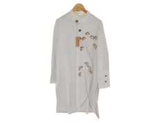 Men's Creamy White Printed Designer Floral Kurta Set Wedding, Haldi function and Family Function