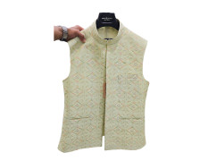Men's Multicolored Digital Printed Designer Nehru Jacket Wedding, Family Function, Festival