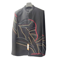 Customized Men's Black Abstract Printed Designer Blazer Wedding, Family Function, Festival