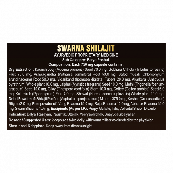 Swarna Shilajit Capsule 750 mg