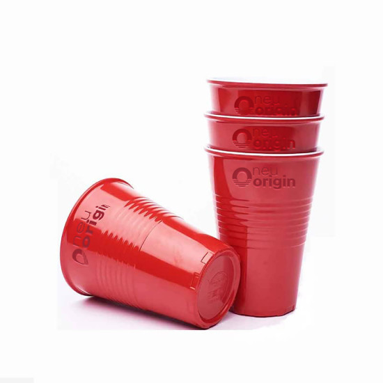 NeuOrigin Party Cups/Plastic Cups for Party/Reusable Party Cups/ 100 Cups Pack/Red Beer Cup