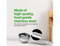 NeuOrigin Stainless Steel Strainer/Stainless Steel Mesh NeuOrigin003 for Tea and Coffee/Ergonomic Pipe Handle Strainer for Easy Grip