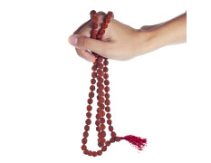NeuOrigin Sacred Rudraksha Mala - 108 Beads 5 Mukhi Mala - Handmade in India - for Spiritual Awakening and Meditation - Handcrafted in India