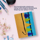 NeuOrigin Handmade Paper Notebook - Yellow and Blue with Tassels and Bookmark- Handcrafted in India