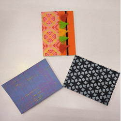 NeuOrigin Handmade Paper Notebooks (Pack of 3) - Aesthetic Designs, Artwork, Tassels, and Bookmark | Handcrafted in India