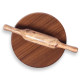 NeuOrigin Sheesham Wood Chakla Belan - 9 Inch Round Wooden Rolling Board with 12 Inch Rolling Pin - Chapati Maker, Wooden Polpat - Durable & Natural Sheesham Chapati Prep Set for Home.