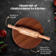 NeuOrigin Sheesham Wood Chakla Belan - 9 Inch Round Wooden Rolling Board with 12 Inch Rolling Pin - Chapati Maker, Wooden Polpat - Durable & Natural Sheesham Chapati Prep Set for Home.