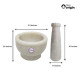 NeuOrigin Marble Mortar and Pestle Set - 4" Stone Grinder Bowl and 2" Ceramic Pestle for Kitchen and Spice Grinding - Perfect for Herbs, Spices, Salt, and More