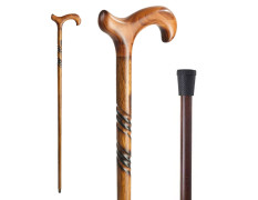 NeuOrigin Wooden Walking Stick/Wooden Cane/Length 37 inch/Walking Stick for Elders/Brown Color Wooden Cane/Handmade